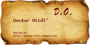 Decker Ottó névjegykártya
